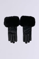 ALL I WANT IS MONEY FUR GLOVES IN BLACK