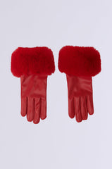 ALL I WANT IS MONEY RED FUR GLOVES