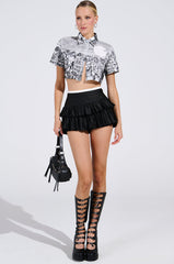 ALL AROUND THE WORLD BUTTON DOWN TOP