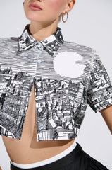 ALL AROUND THE WORLD BUTTON DOWN TOP