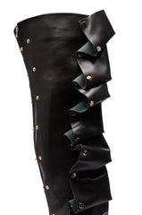 AZALEA WANG SWELCIE CHOCOLATE BROWN FOLDED AND SNAP DETAIL THIGH HIGH BOOT