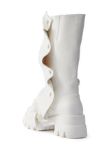 AZALEA WANG SYBEL WHITE SNAP DETAIL BOOTIE