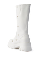 AZALEA WANG SYBEL WHITE SNAP DETAIL BOOTIE