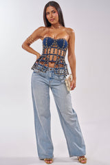 DOWN SOUTH CHAIN DETAIL BUSTIER TOP