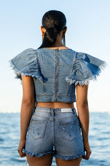 ALL I NEED IS DENIM CROP TOP