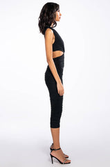 ALWAYS A SLAY THIS WAY LOW V NECK MIDI DRESS