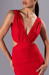ALWAYS A SLAY THIS WAY LOW V NECK MIDI DRESS