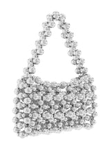 ANSEL SILVER BEADED PURSE