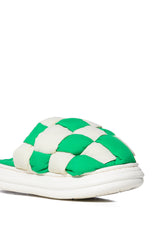AZALEA WANG BIZZY GREEN CHECKERBOARD FLAT