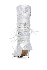 AZALEA WANG CORDIAL SILVER RHINESTONE BOOT