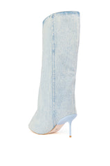 AZALEA WANG COUTURE CRAZY DENIM BOOT
