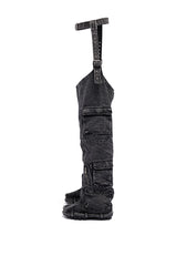 AZALEA WANG FAUSTA DENIM CHAP BOOT