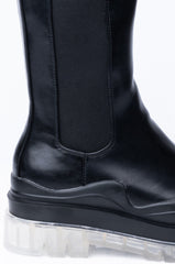AZALEA WANG GHOST MODE FLATFORM BOOTIE IN CLEAR