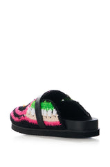 AZALEA WANG MURPHY CROCHET LOAFER IN BLACK MULTI