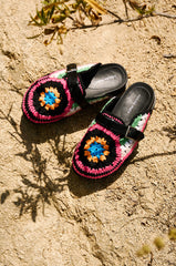 AZALEA WANG MURPHY CROCHET LOAFER IN BLACK MULTI