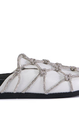 AZALEA WANG SHYLAH WHITE DIAMOND ROPE NETTED FLAT