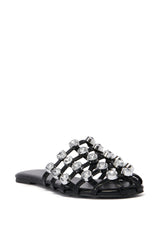 AZALEA WANG XERES GEM EMBELLISHED FLAT IN BLACK