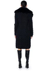 BABBS KNIT TRENCH WITH FAUX FUR LINING