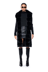BABBS KNIT TRENCH WITH FAUX FUR LINING