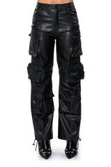 BASICALLY A MODEL PU CARGO PANT