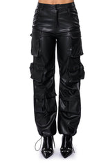 BASICALLY A MODEL PU CARGO PANT