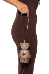 BEARRY CUTE RHINESTONE CLUTCH