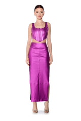 BELIEVE IT METALLIC CORSET TOP