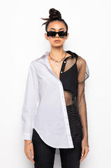 BITE ME HALF RHINESTONE TOP