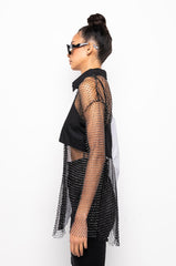 BITE ME HALF RHINESTONE TOP
