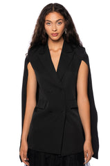 BLAZER CAPE IN BLACK