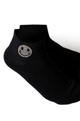 BLING SMILEY FACE SOCKS IN BLACK