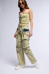 CAPRICE DISTRESSED DENIM CORSET