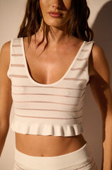 DAINTY STRIPE KNIT SLEEVELESS TOP