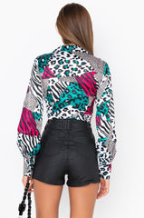 DEDE TIE FRONT BLOUSE