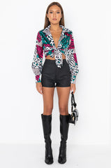 DEDE TIE FRONT BLOUSE