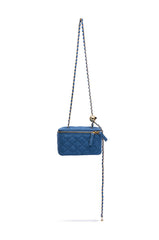 DENIM QUILTED CROSS BODY BAG