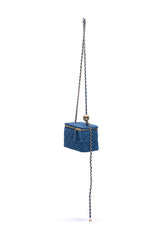 DENIM QUILTED CROSS BODY BAG