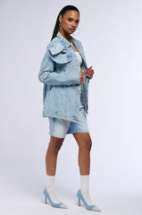 DENIM ROSETTE JACKET