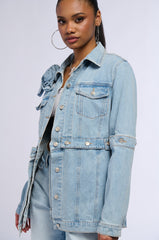 DENIM ROSETTE JACKET