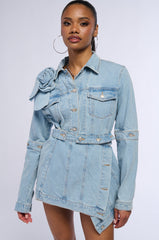 DENIM ROSETTE JACKET