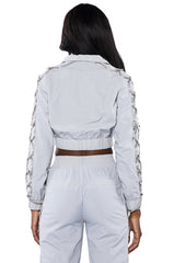 DIAMOND LACE UP TRACK JACKET