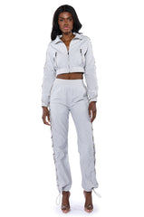 DIAMOND LACE UP TRACK JACKET