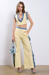 DO YOU LOVE ME TANK WITH DENIM LINING