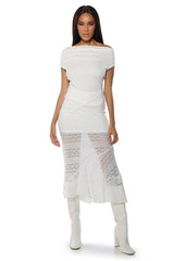 EASY OFF THE SHOULDER SHORT SLEEVE TIE BACK TOP
