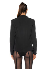EASY GOING MESH BLAZER IN BLACK