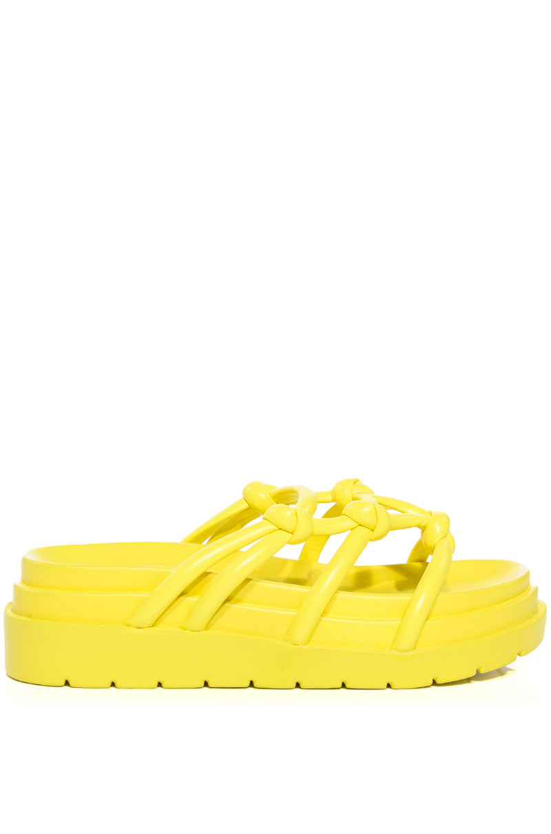 AZALEA WANG BENITA FLAT SANDAL IN YELLOW