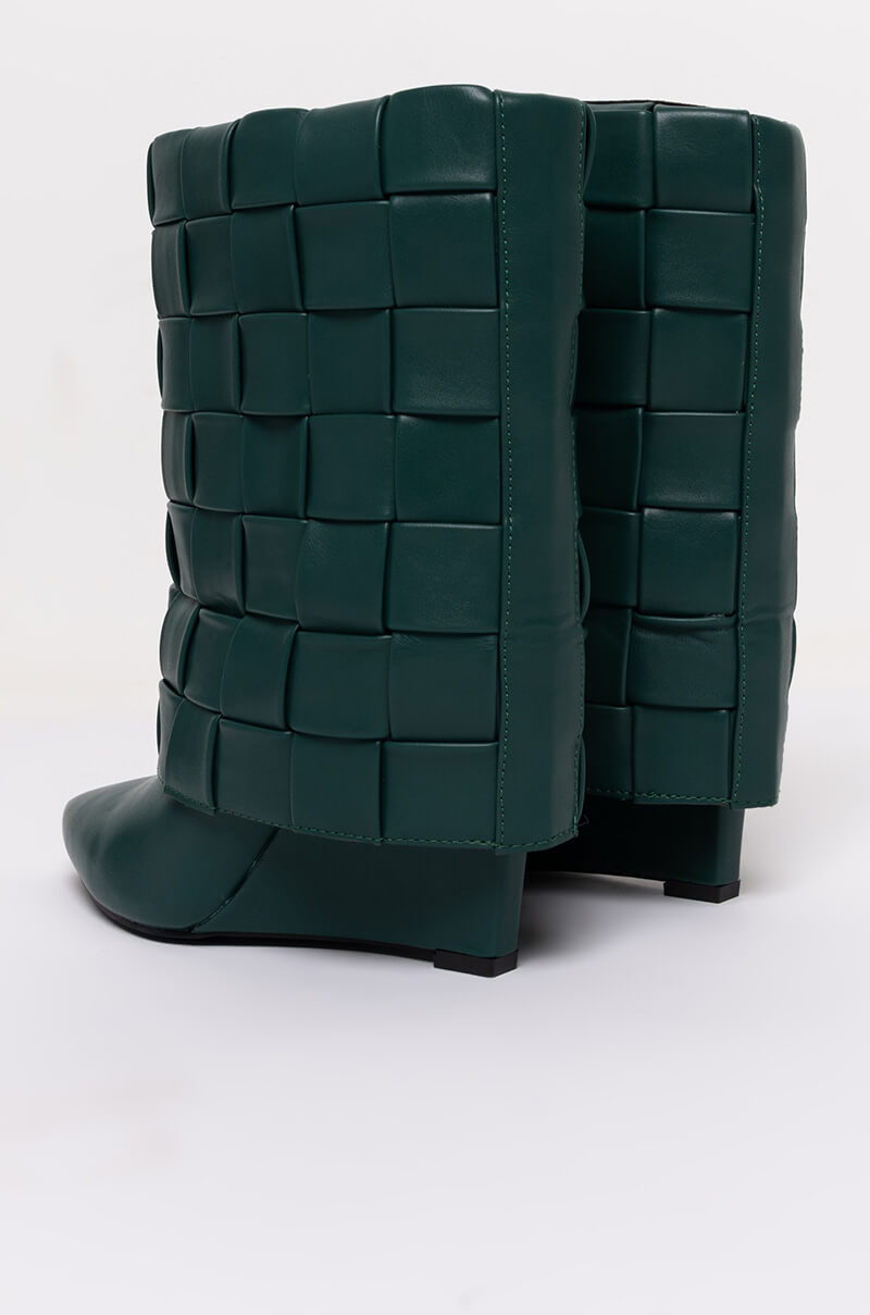 AZALEA WANG STUCK ON YOU WEDGE BOOTIE IN GREEN