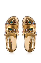 AZALEA WANG TREASURE HUNT GEM SANDAL IN GOLD