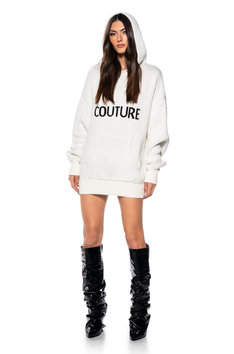 COUTURE OVERSIZED HOODED SWEATER